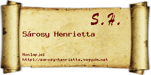 Sárosy Henrietta névjegykártya