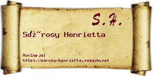Sárosy Henrietta névjegykártya