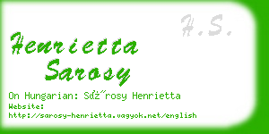 henrietta sarosy business card